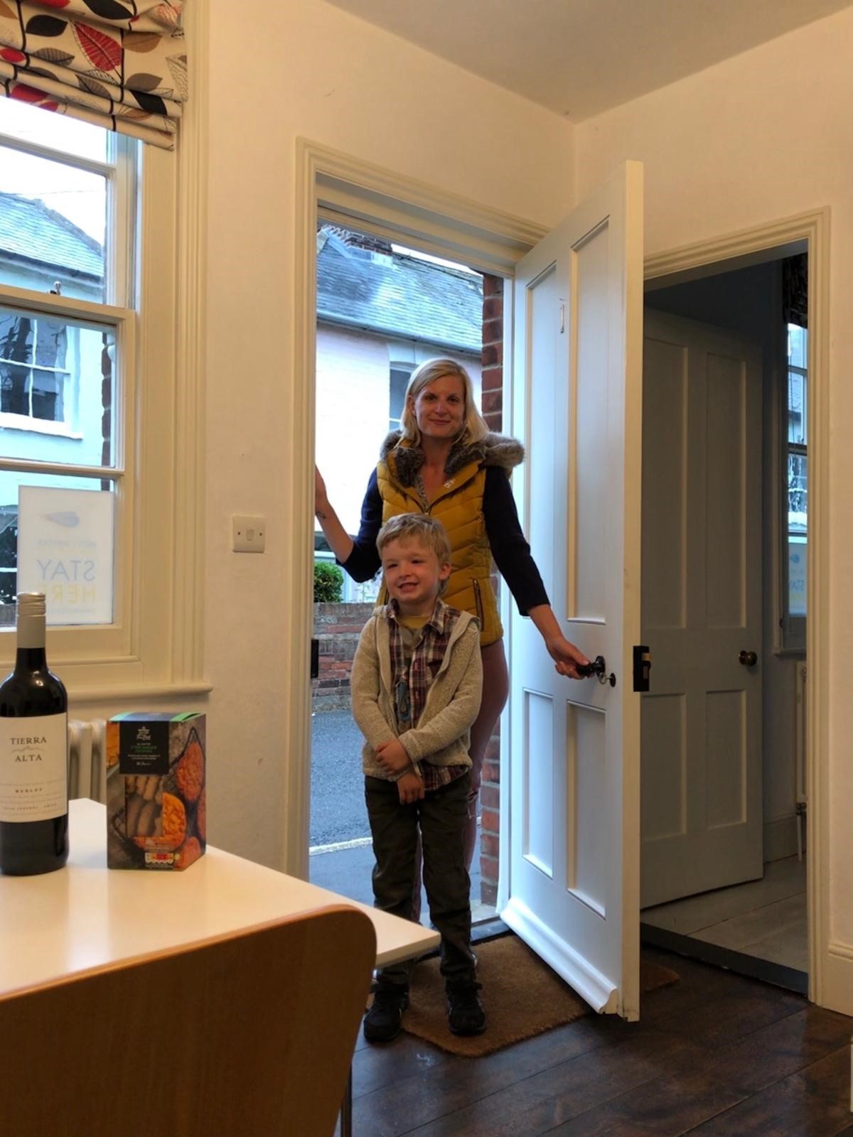 Abi Monty inside Sandpiper Cottage