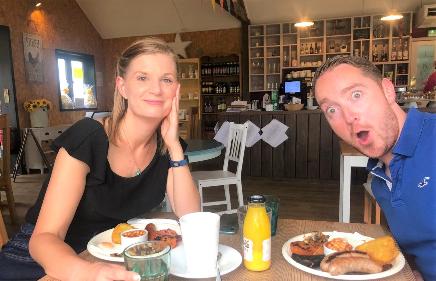 Breakfast Broken Egg Café Harleston Abi and Adam