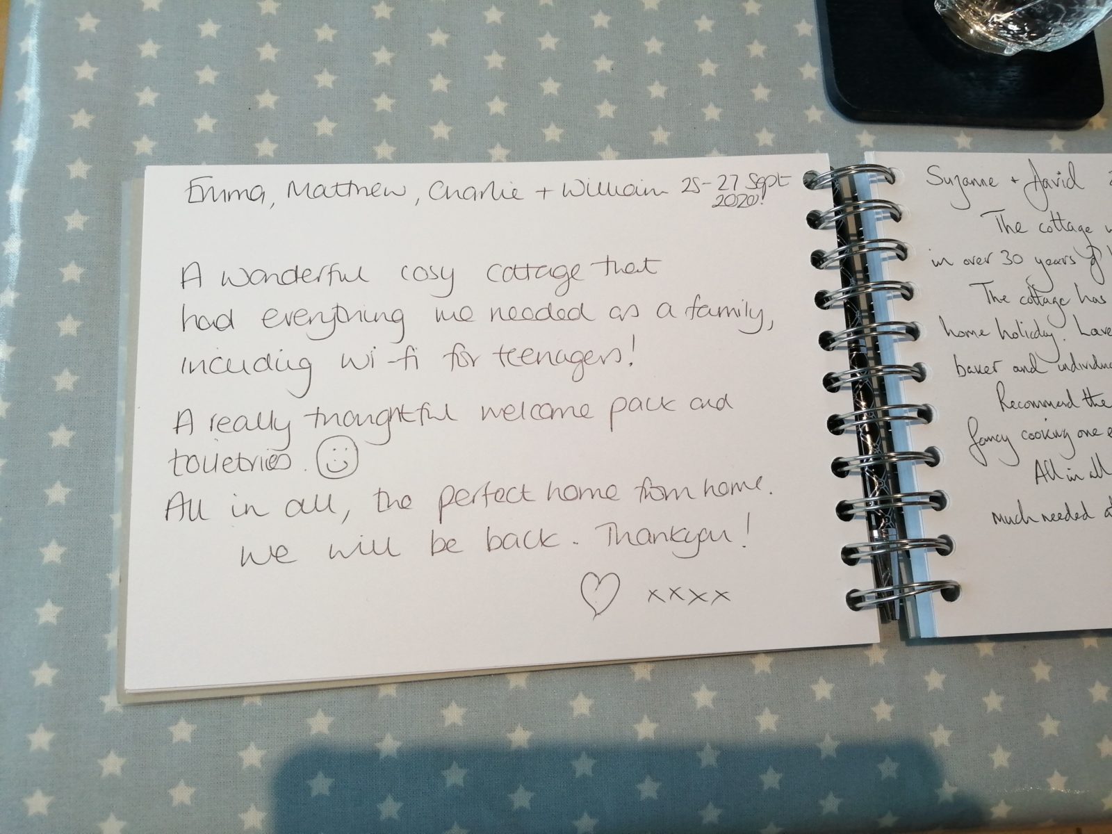 Star Cottage Visitors Book