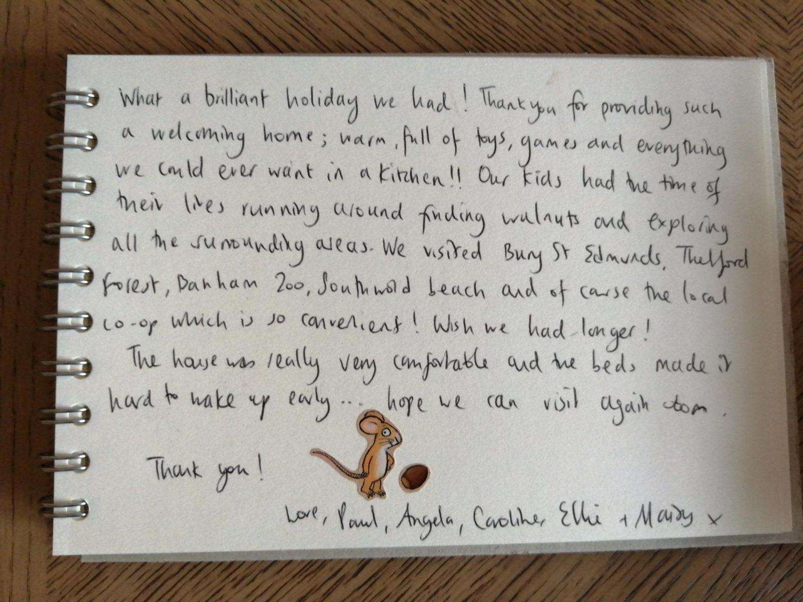 Visitors Book Rosedene