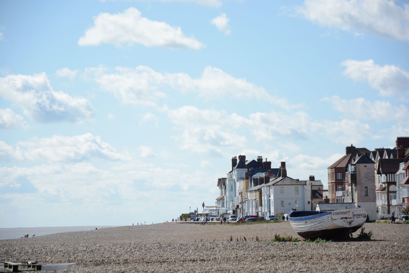The beach front of Aldeburgh